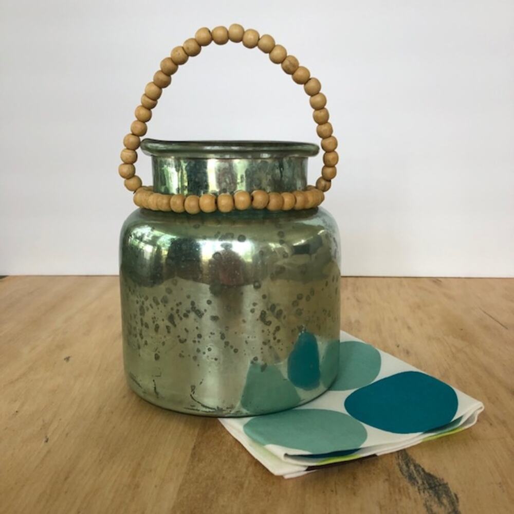 Turquoise Blue Mercury Glass Candleholder / Vase